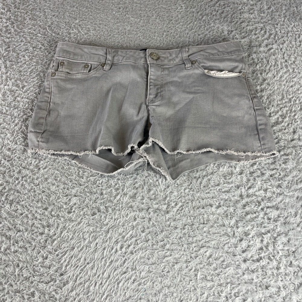 Gap Hadley Grey Denim Cut Off Shorts Raw Hem Size 8 Womens Casual Summer